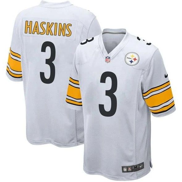 Men Pittsburgh Steelers #3 Dwayne Haskins Nike White Game NFL Jersey